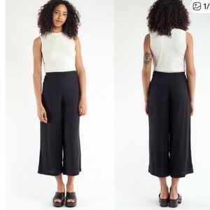 ALI GOLDEN SIDE ZIP PANT‎ COTTON SIZE SMALL CROPPED WIDE LEG